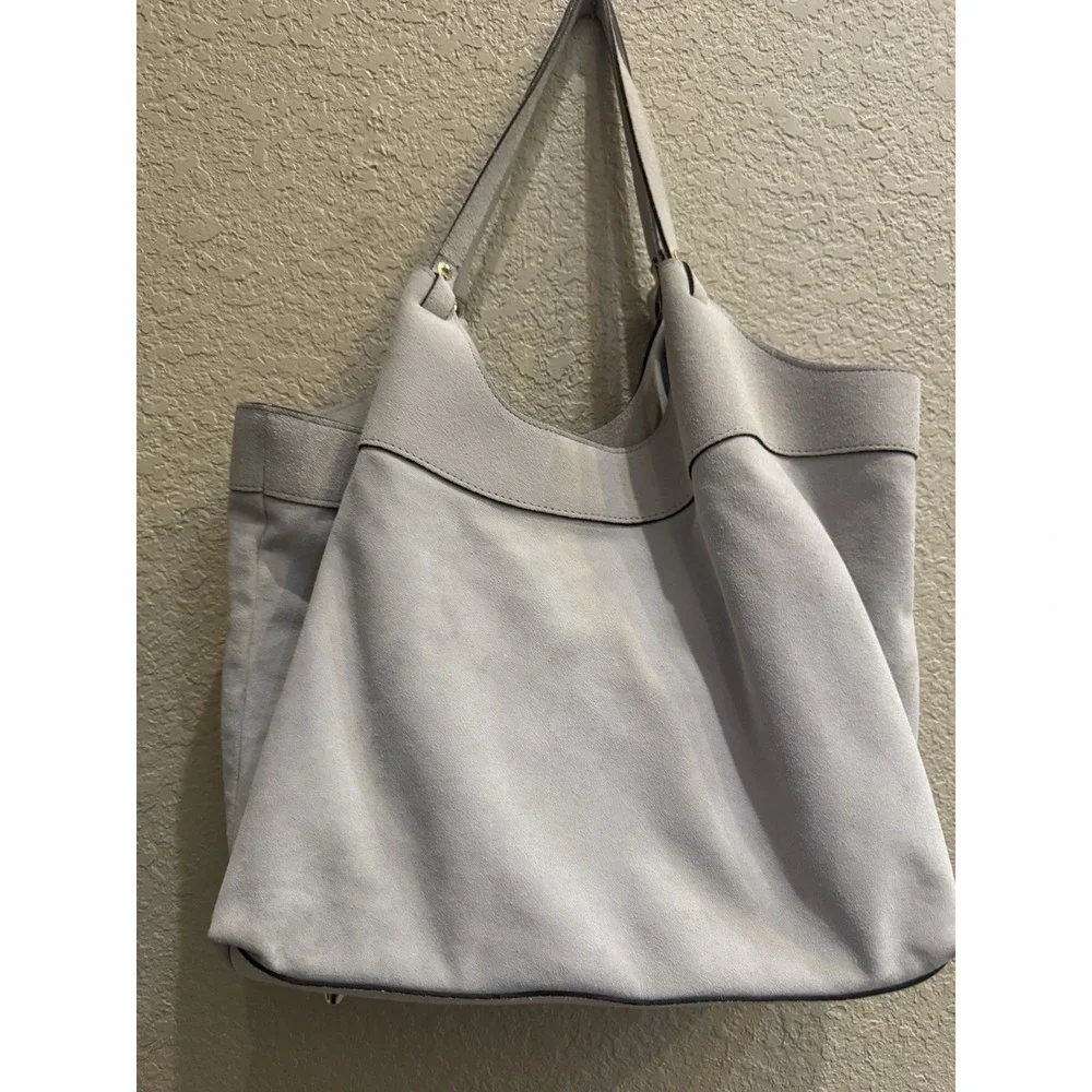 Anna Paola Cream Suede Hobo Bag Luce